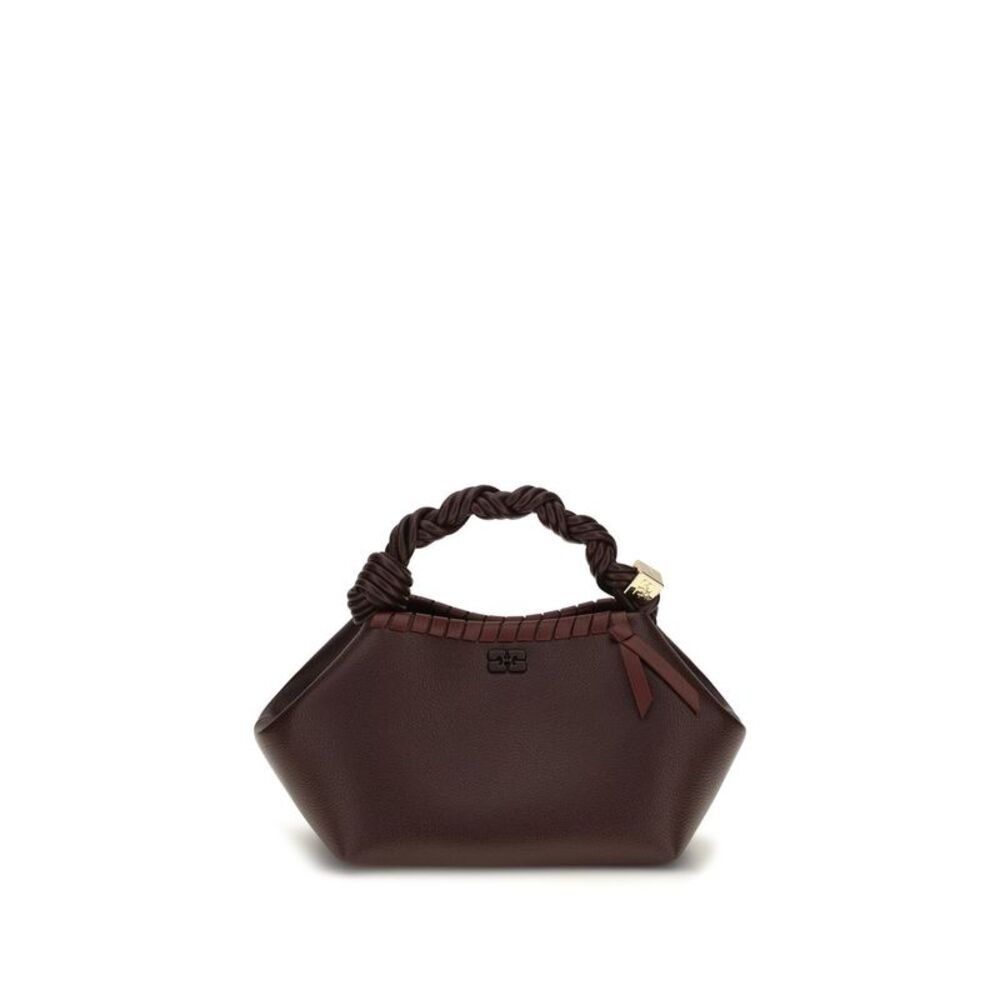 Ganni Brown Recycled Leather Shoulder Women's Bag